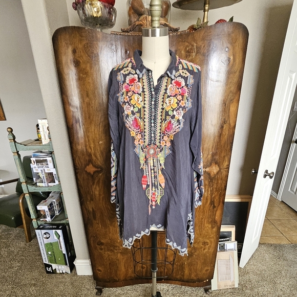 Johnny Was Tops - Johnny Was Multicolor Embroidered Tunic